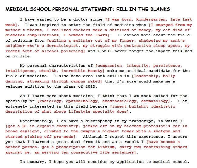 Medical school personal statement tips